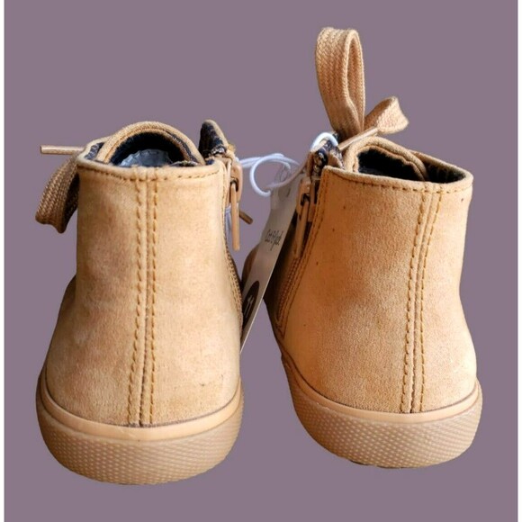 Cat & Jack Footwear Tan Unisex Suede Boots Lace/Zipper Up Size 11 Casual New W/T - Picture 6 of 12